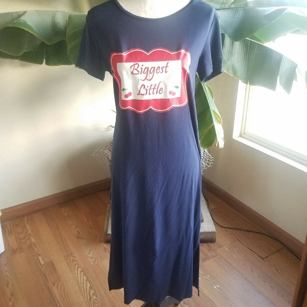Old Navy Womans Medium Maxi Graphic Dress Navy